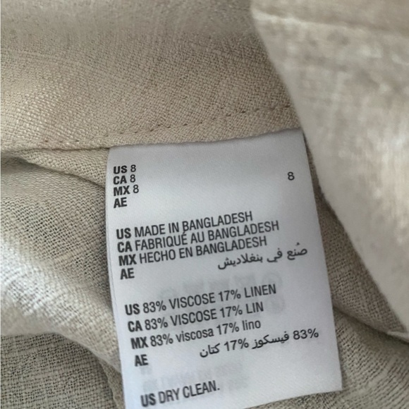 Bar III - High Rise I Linen I Cream I Trouser I Pants I Size: 8 - Picture 7 of 13